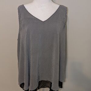 Lane Bryant Black Houndstooth Blouse